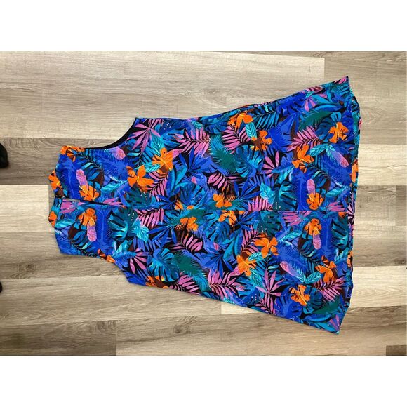 Investments Sleeveless Tropical Multicolor High-Neck Dress, Size XL - Picture 4 of 9